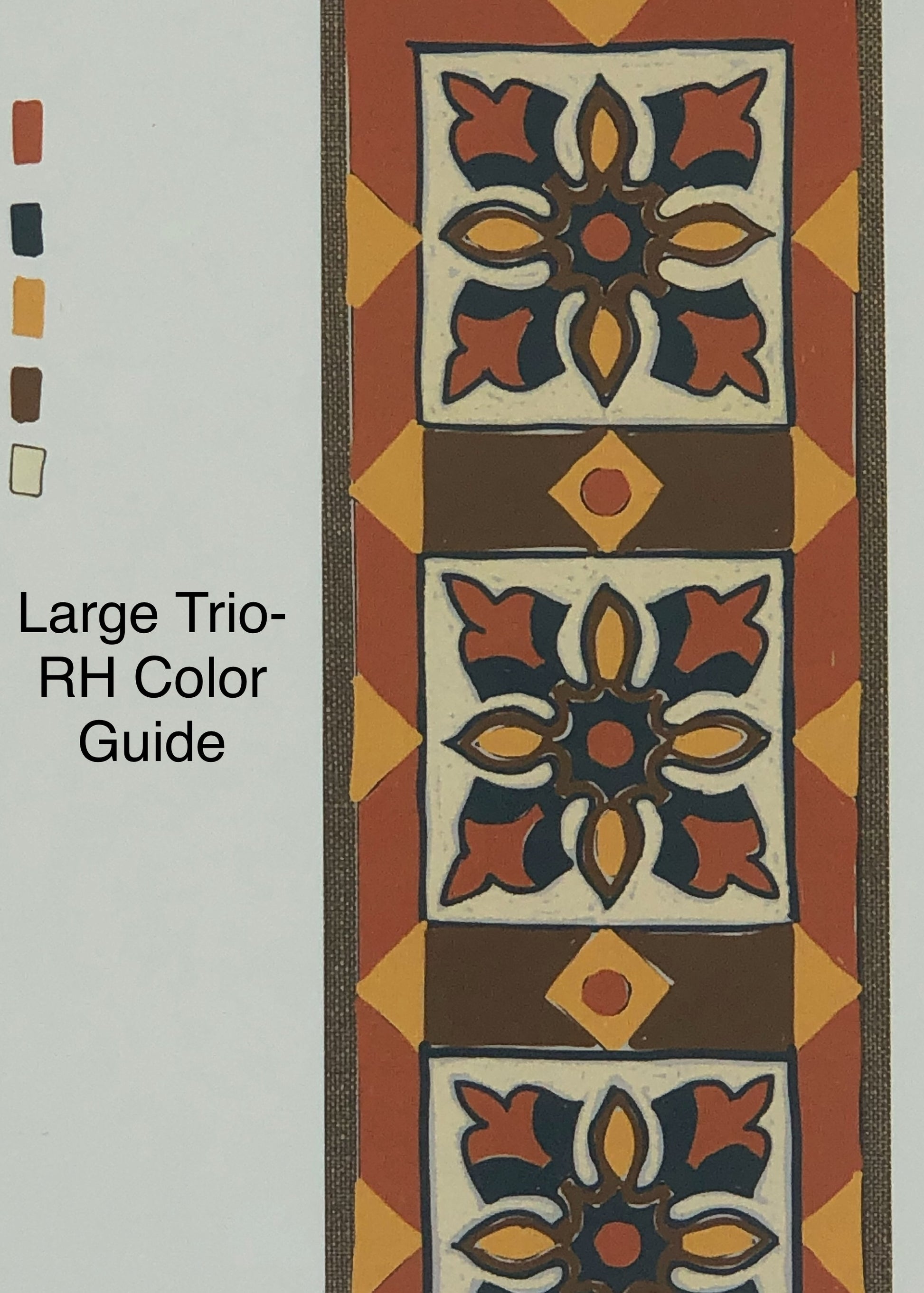 Large Trio- Paper Rug Hooking or Rug Punch Needle Pattern by Orphaned Wool. This pattern makes a wonderful table runner or floor runner rug. Paper Pattern was designed to be enlarged and allows you to customize the size pattern you want to create.