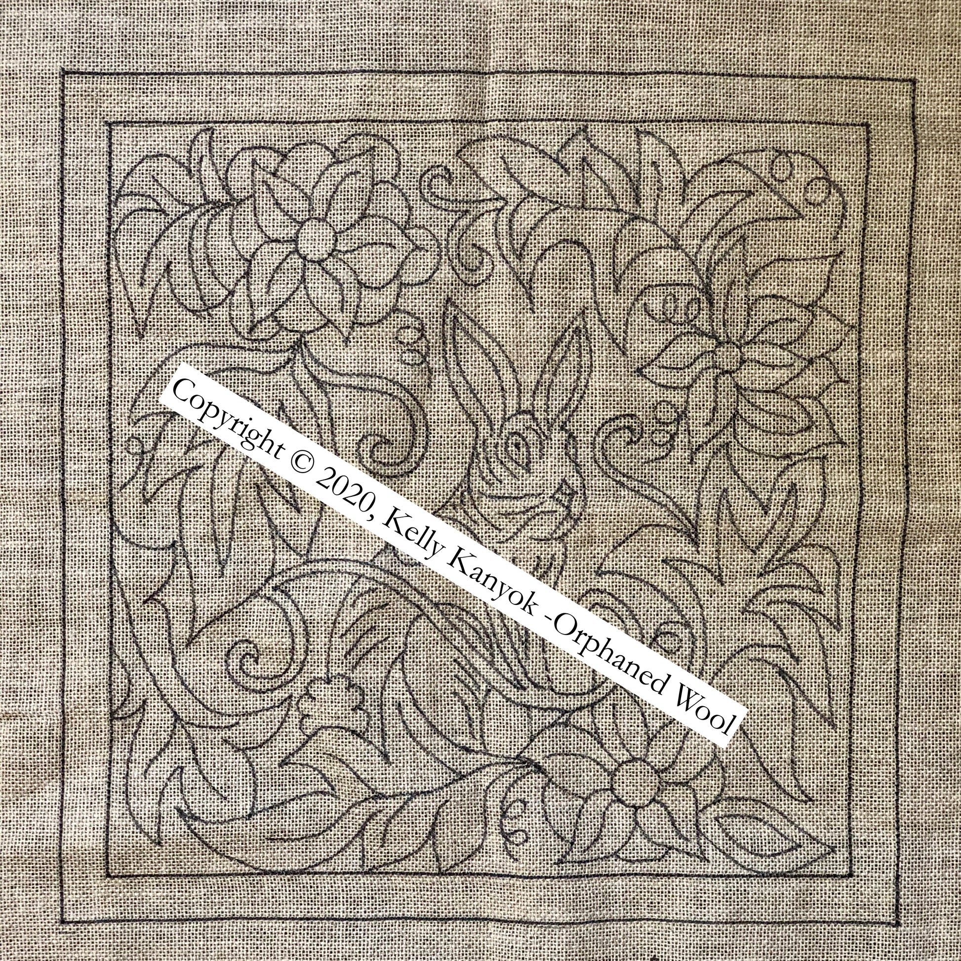 Garden Rabbit- Linen Rug Hooking Pattern – Orphaned Wool