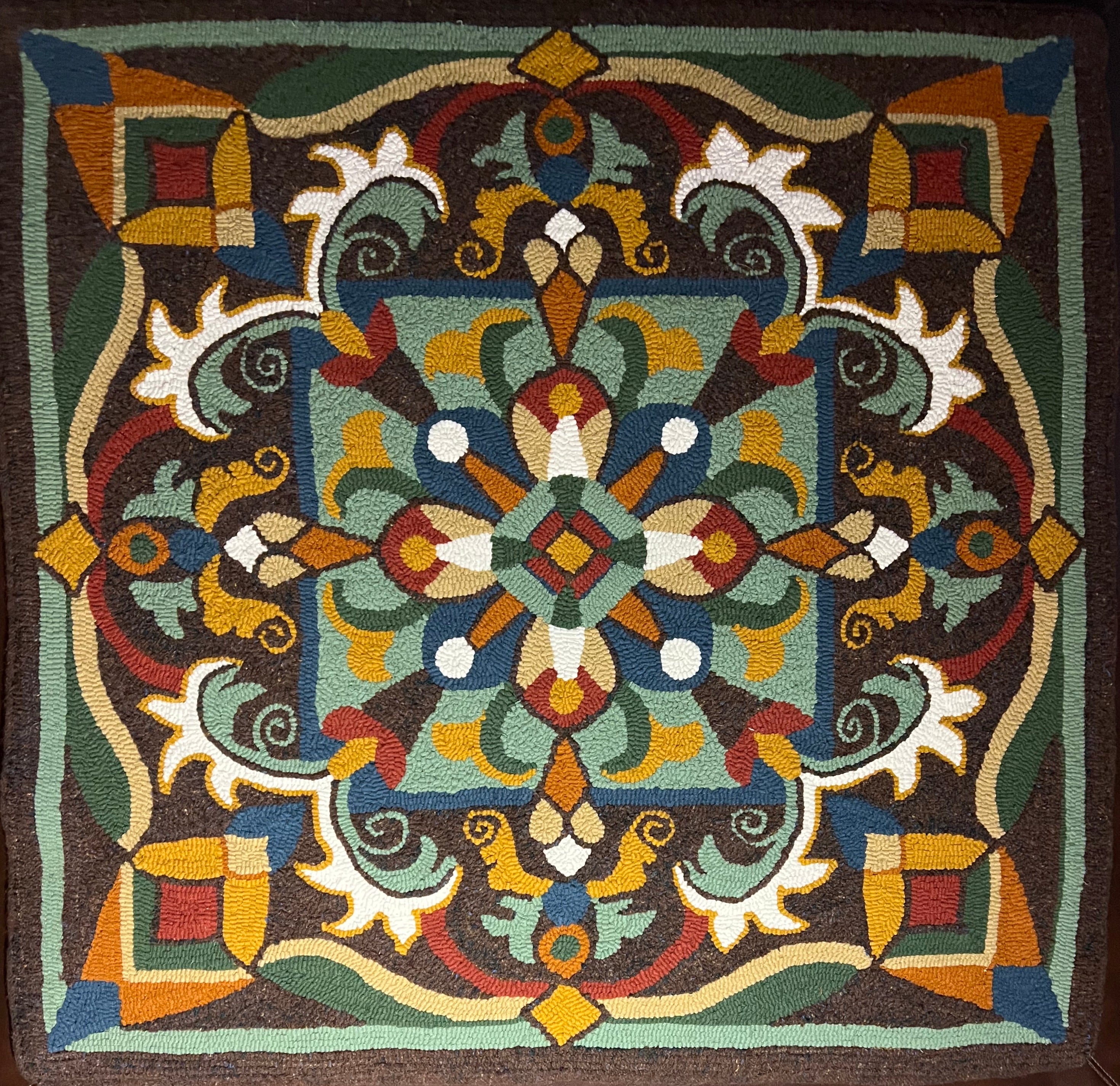 Majestic Rug Hooking Pattern - Jewel Tone Geometric Design | Orphaned ...