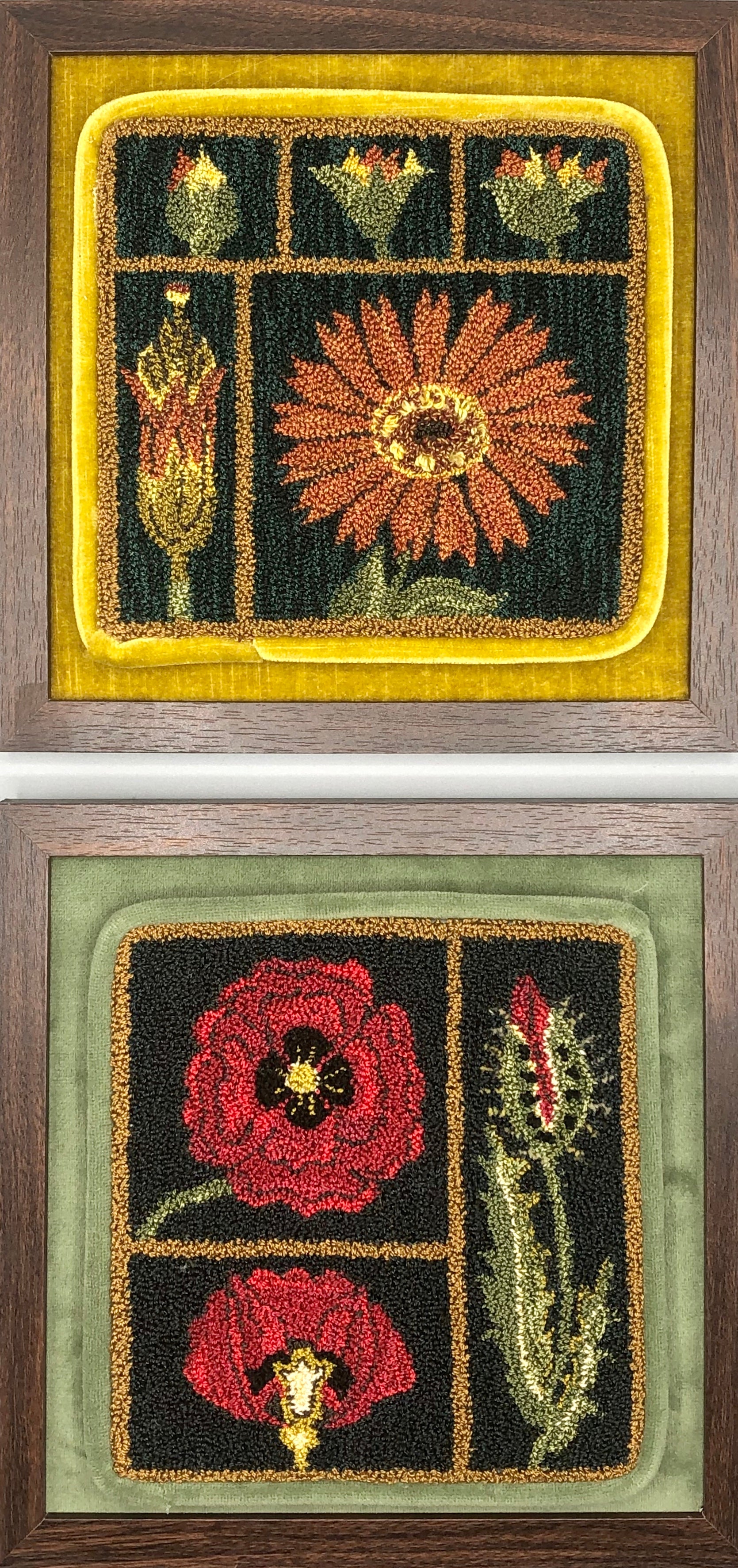 Marigold pattern is a rug hooking rug punch needle pattern, by Orphaned Wool that is hand-drawn on linen. This botanical pattern make a wonderful pillow or wall hanging design. This pattern also has a companion pattern Poppy that make a wonderful pattern set.