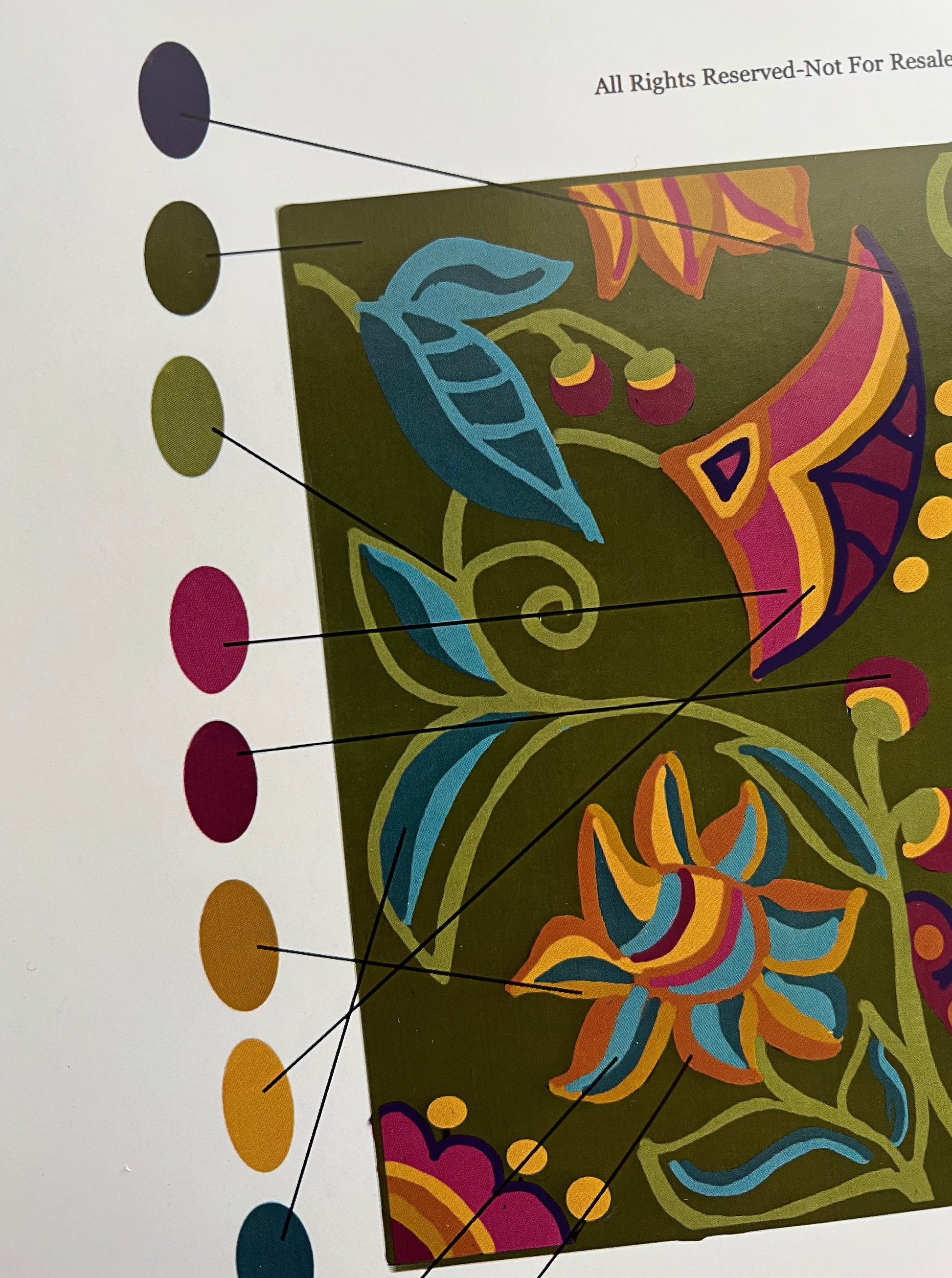 Awakening 1414- Rug Hooking Paper Pattern, Color Guide, by Orphaned Wool