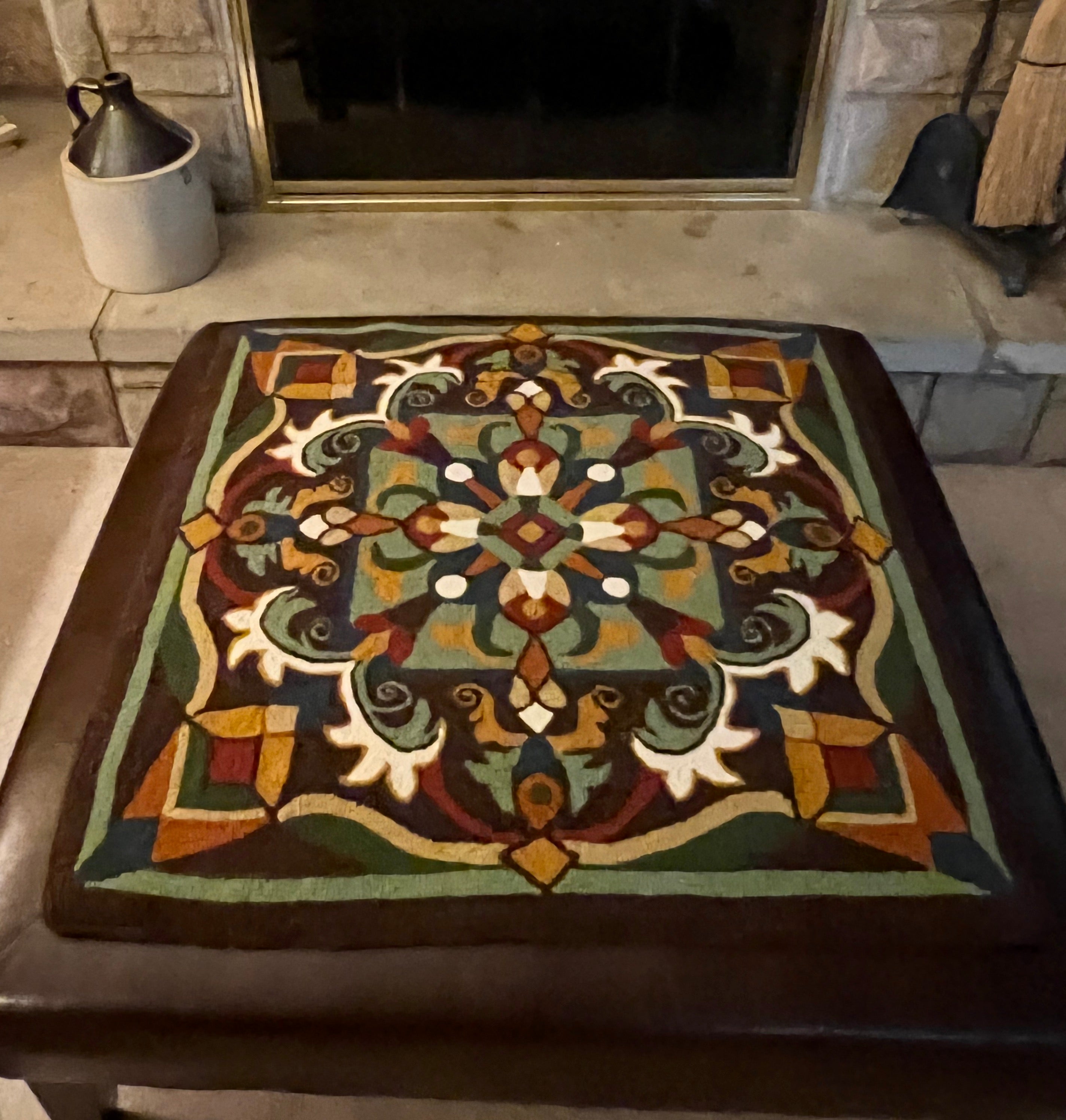 Majestic Rug Hooking Pattern - Jewel Tone Geometric Design | Orphaned ...