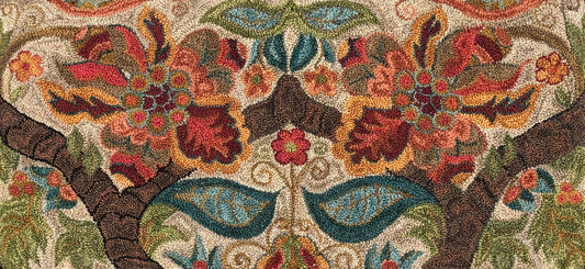 Flourish 1632- Rug Hooking Paper Pattern, Floral Design by Orphaned Wool
