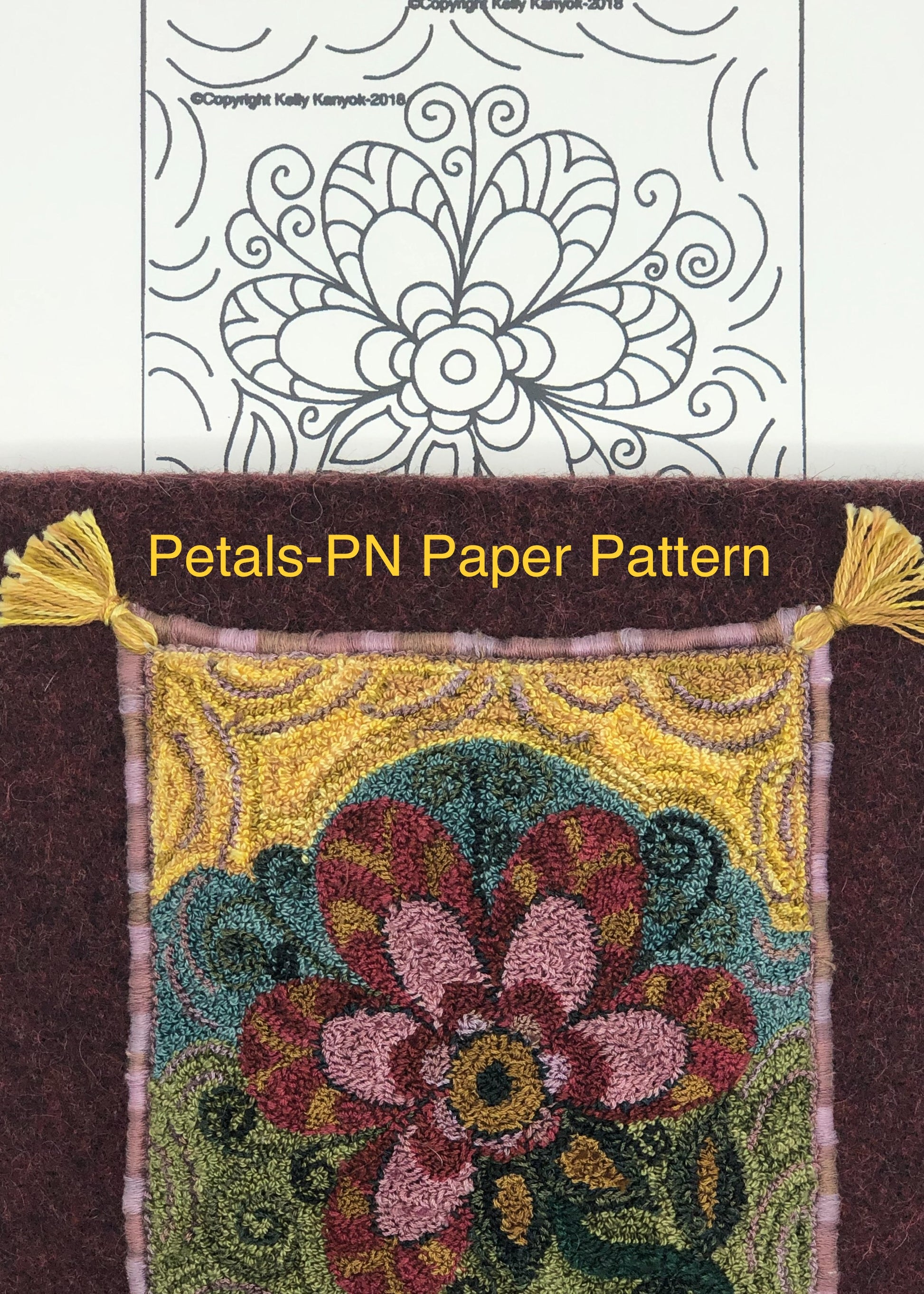 Petals- Punch Needle Pattern by Orphaned Wool is available in two different formats, a Paper Pattern or Pattern on Weavers Cloth Fabric. Both pattern types include punch instructions and the color guide with both Valdani Threads and DMC Floss color codes, so you can choose the type of thread to create this sweet floral design.