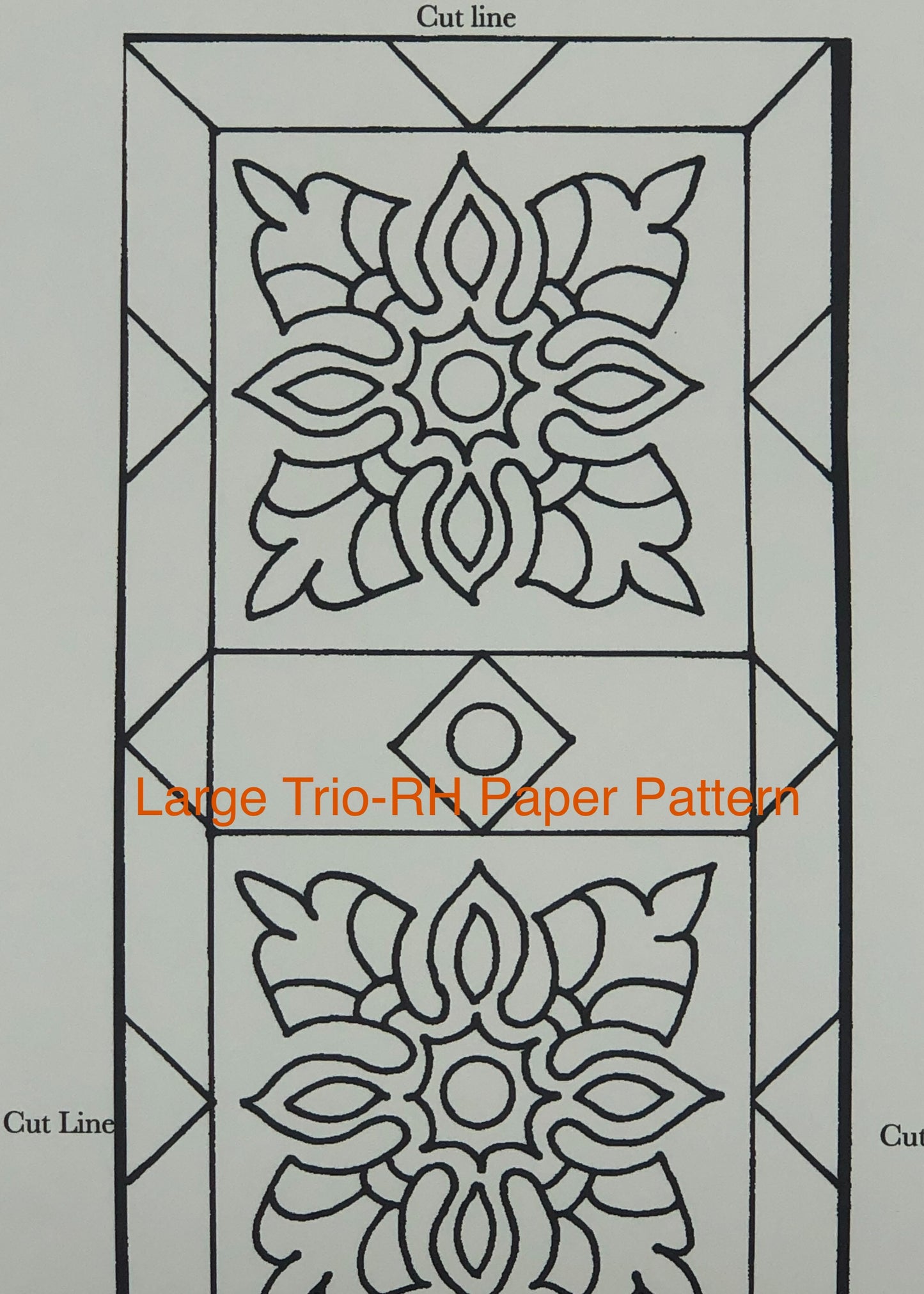 Large Trio- Paper Rug Hooking or Rug Punch Needle Pattern by Orphaned Wool. This pattern makes a wonderful table runner or floor runner rug. Paper Pattern was designed to be enlarged and allows you to customize the size pattern you want to create.