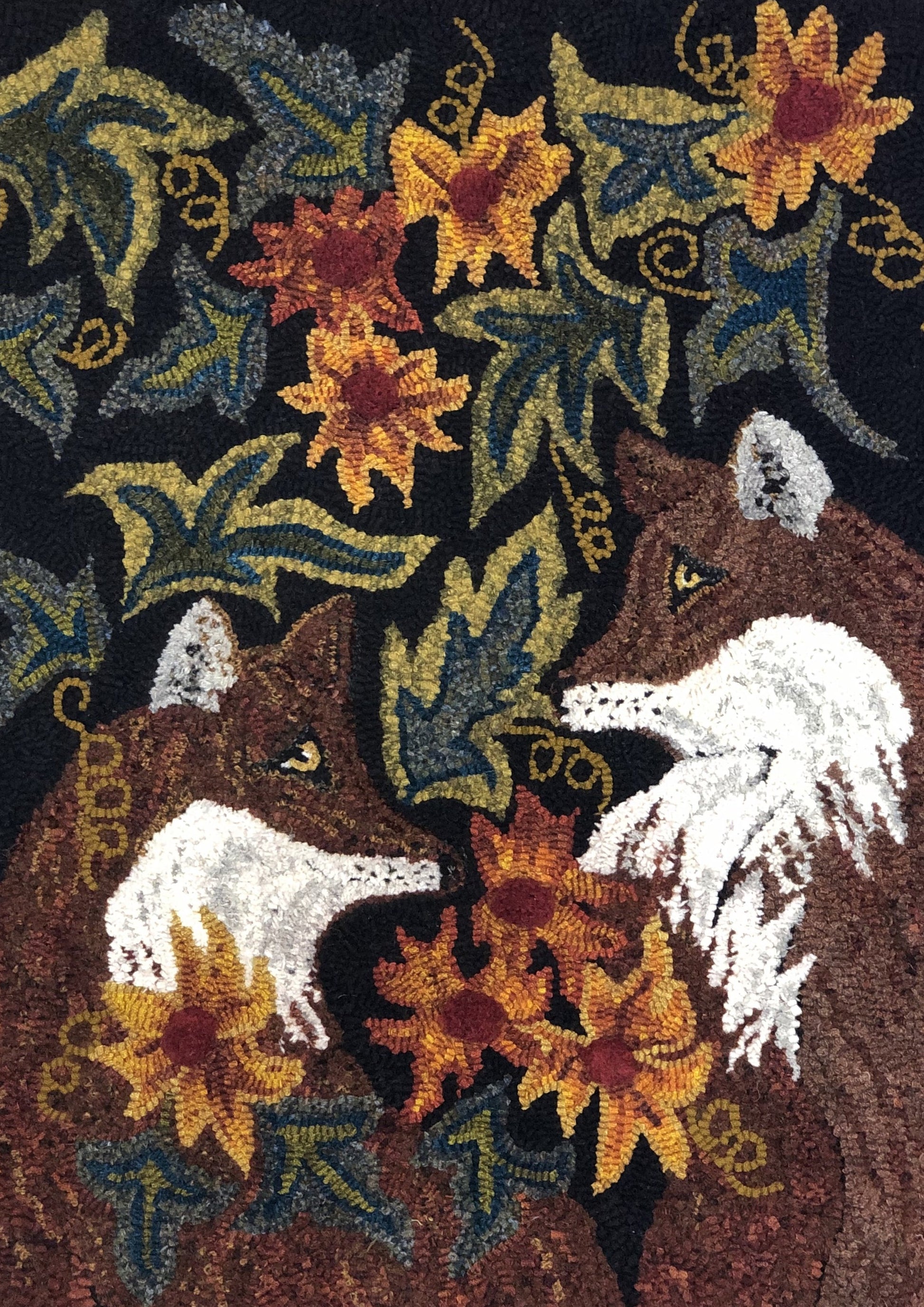 Together- Rug Hooking /Rug Punch Needle Paper Pattern by Orphaned Wool. This is a sweet fox pattern for anyone that enjoy the wildlife of foxes.. Two foxes are lovingly facing one another in this design. This is a paper pattern that is formatted for enlargement, which give you the option of what size pattern you would like to create. This is a great way to make this lovely Together pattern and also a very cost-effective way to create a custom size rug hooking pattern.