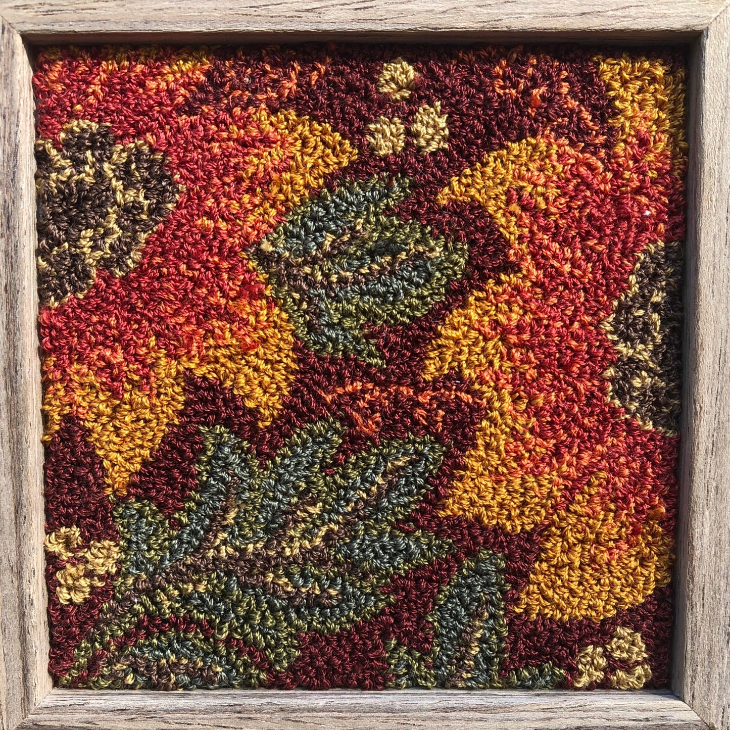 Autumn Glow- Set of 4 Punch Needle Patterns, By Orphaned Wool, Available as a Paper Pattern and Pattern on Weaver's Cloth