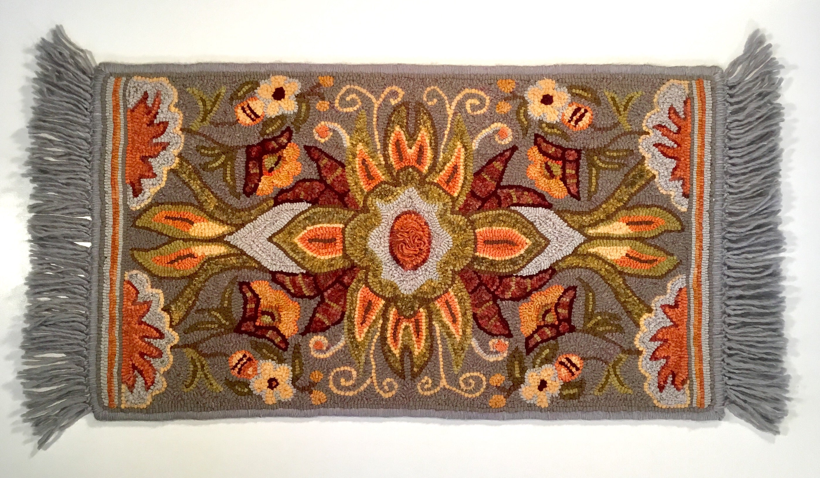 Paper Rug Patterns Flourish #1424 Rug Hooking Pattern - Geometric Floral Design | Orphaned ...