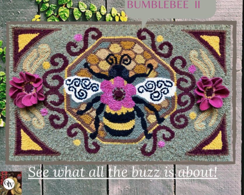 Bumblebee II- Rug Hooking Paper Pattern, by Orphaned Wool