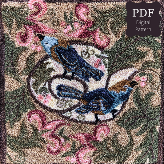 Berry Birds-Punch Needle PDF Digital Download Pattern, by Orphaned Wool