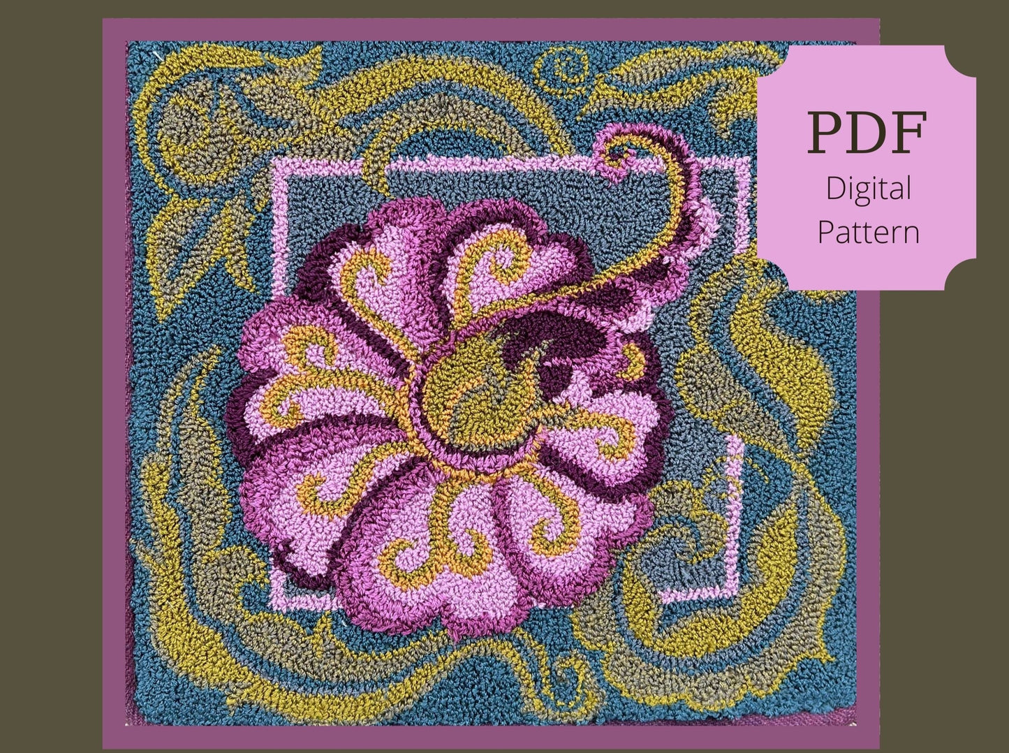 Blossom- Punch Needle PDF Digital Download Pattern, by Orphaned Wool