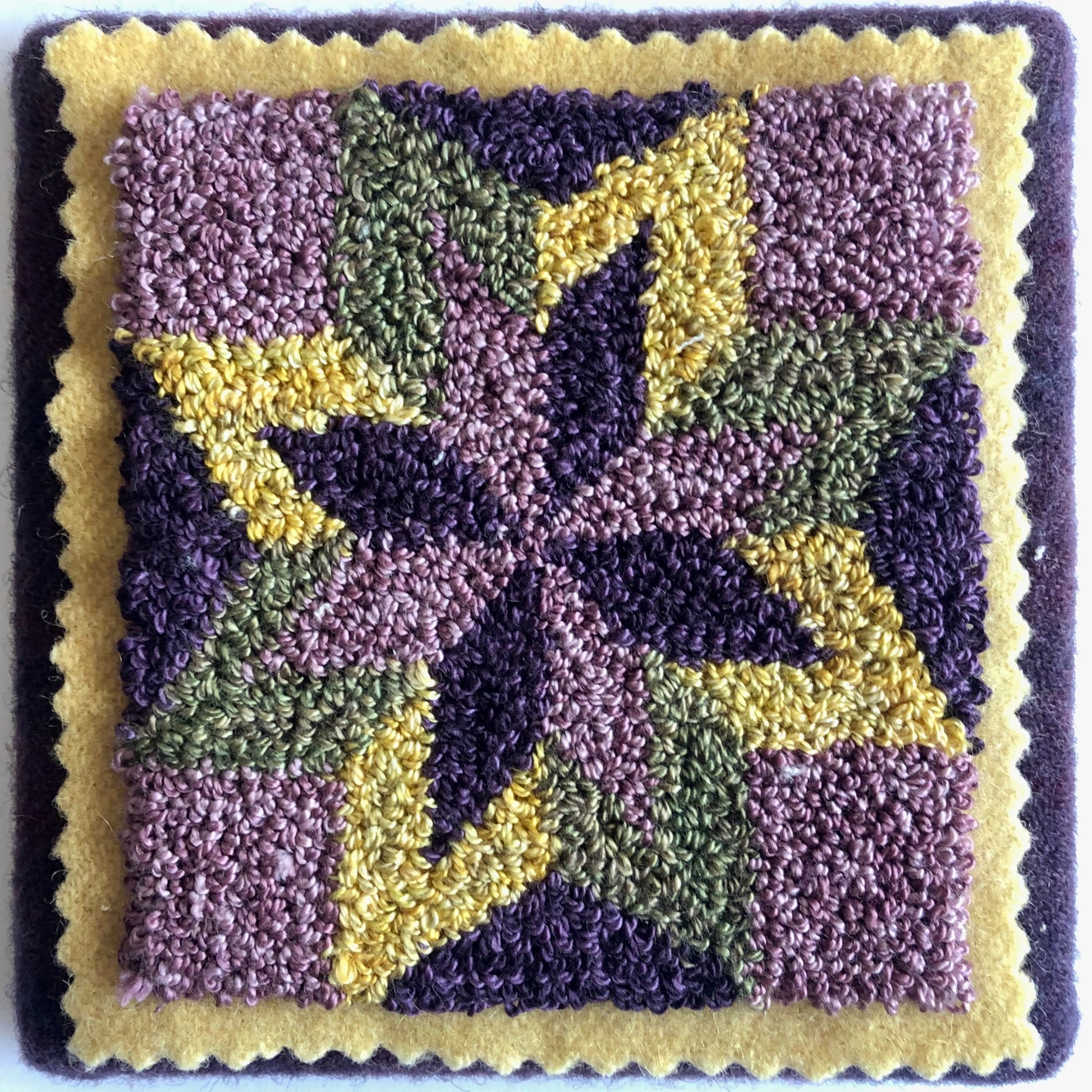This Mini Star - Punch Needle Pattern by Orphaned Wool contain this lovely barn star design. The pattern on Weavers Cloth Fabric and the Paper Pattern are both included so you can create more patterns.