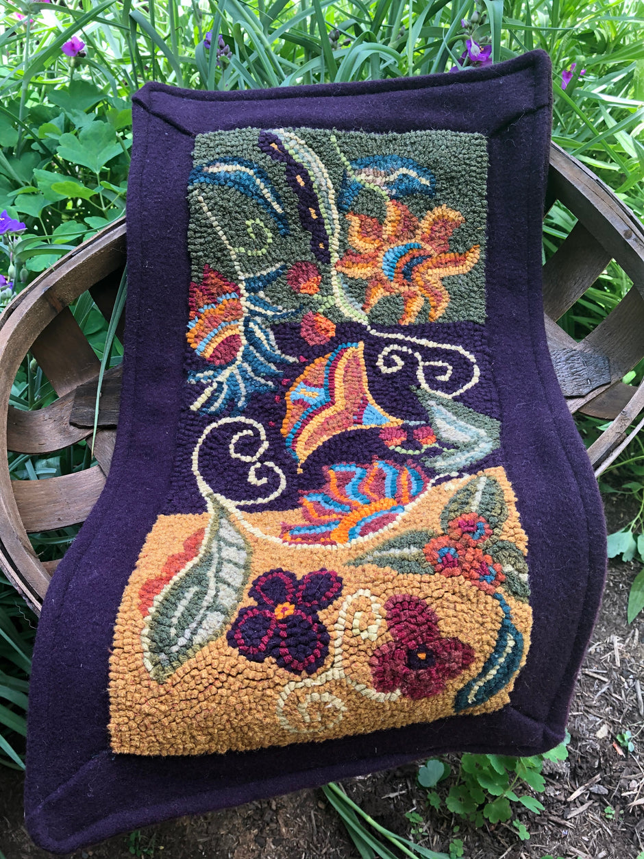 Linen Rug Hooking Patterns | Hand-Drawn on Natural Linen | Orphaned ...