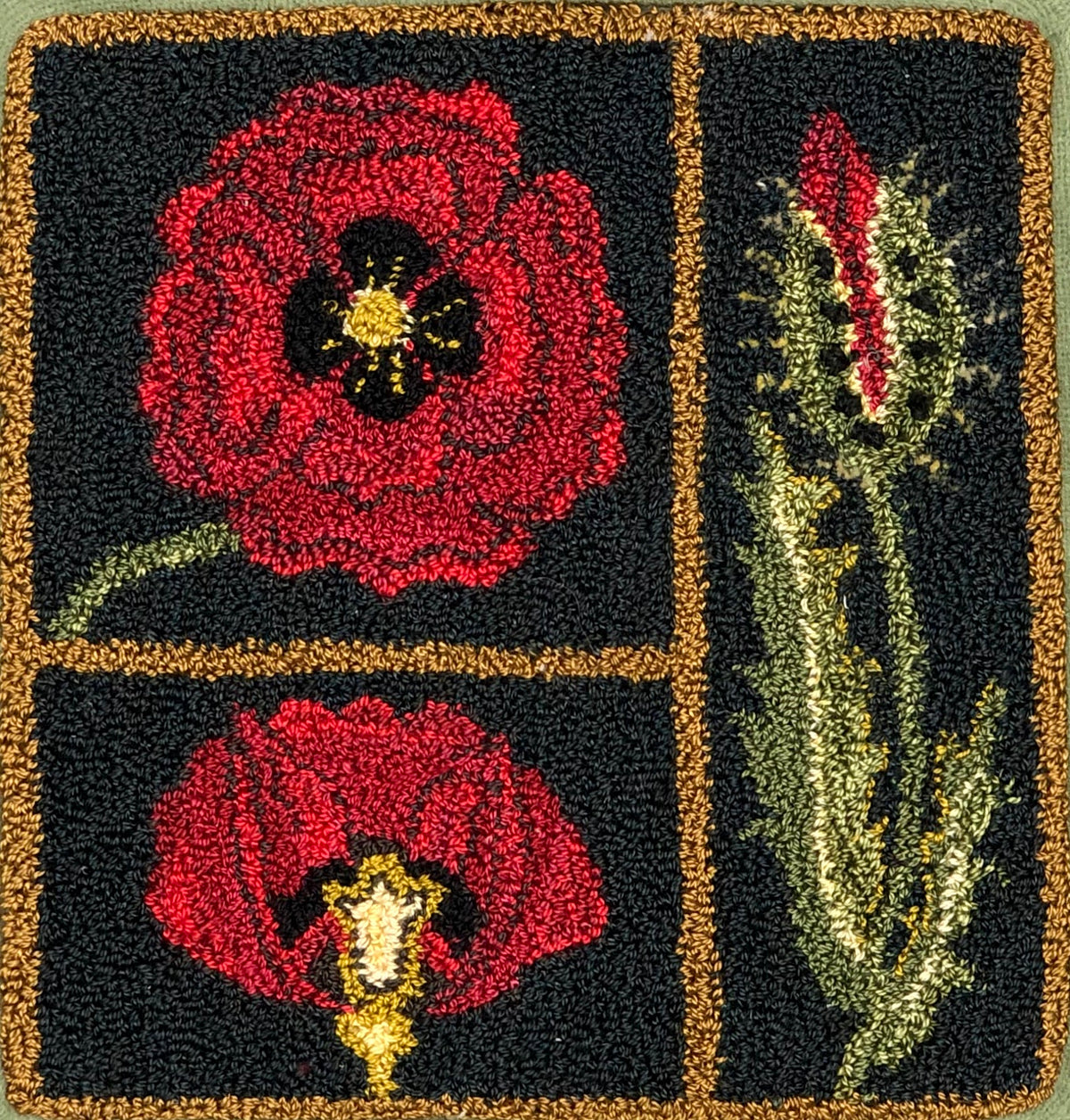 Popy Rugi Poppy Rug Hooking Pattern PDF | Enlargeable Botanical Floral Design ...