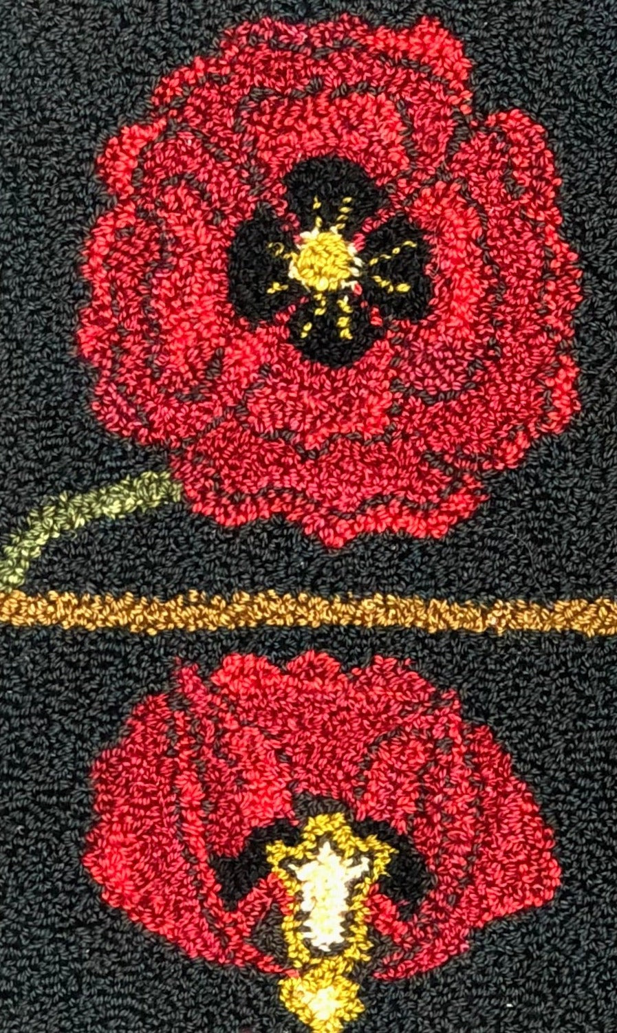 Poppy Hooked Rug Poppy Rug Hooking Pattern PDF | Enlargeable Botanical Floral Design ...