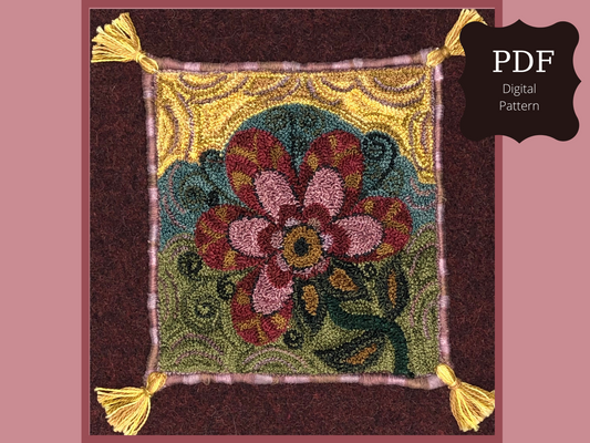 Petals-PDF Digital Download Pattern by Orphaned Wool. This download floral pattern includes the color guide and punch needle instructions, and  of course this sweet flower pattern.